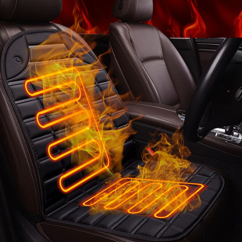 汽车加热坐垫 冬季毛绒汽车坐垫车垫车载通用座椅电加热座垫冬天 前排