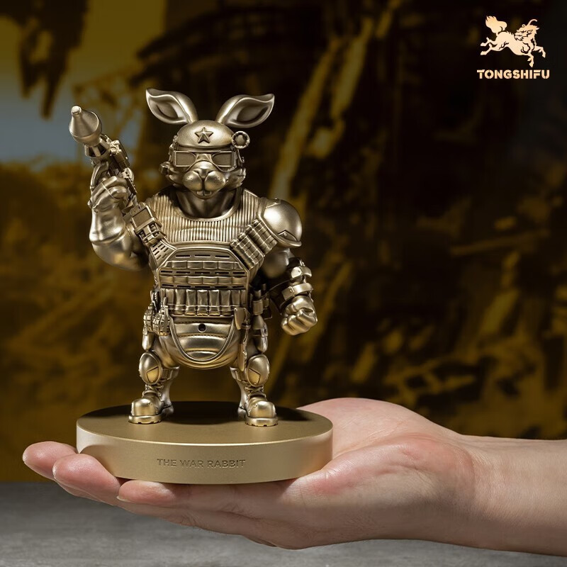 铜师傅全铜兔摆件《战斗兔》兔年生肖办公桌摆件创意礼物送客户朋友