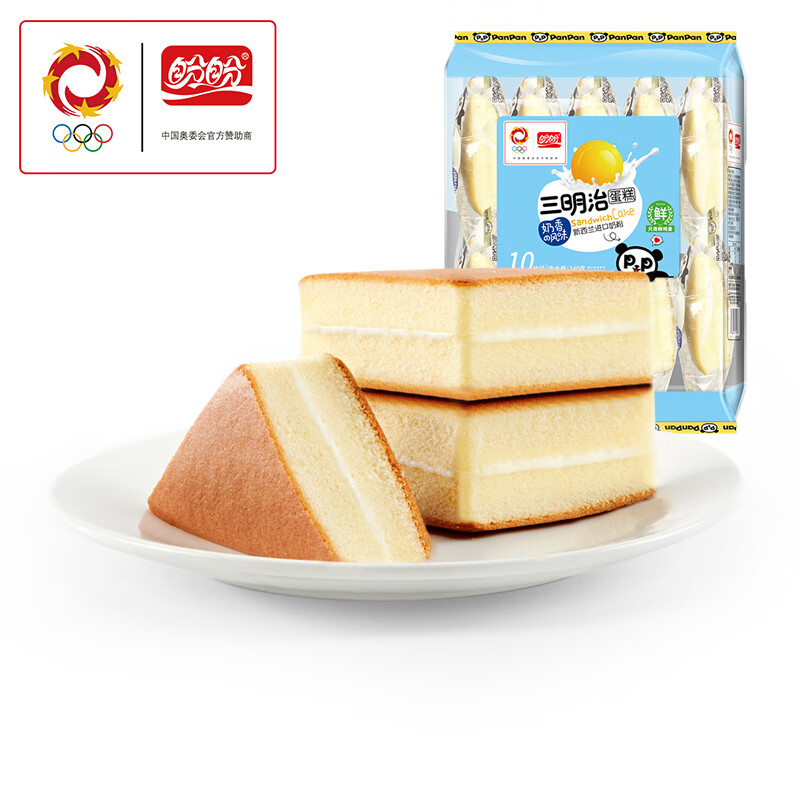 盼盼嫩蛋糕奶香三明治网红元气早餐夹心懒人代餐糕点 三明治奶香味240g