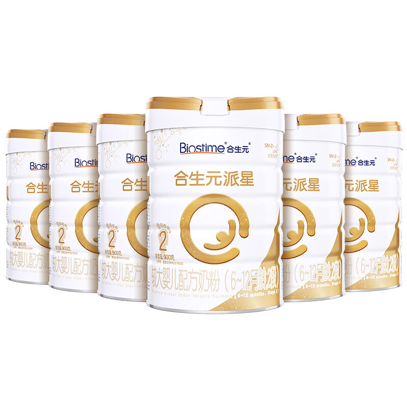 合生元（BIOSTIME）【预售】派星较大婴儿配方奶粉2段(6-12个月) 法国进口900克*6罐