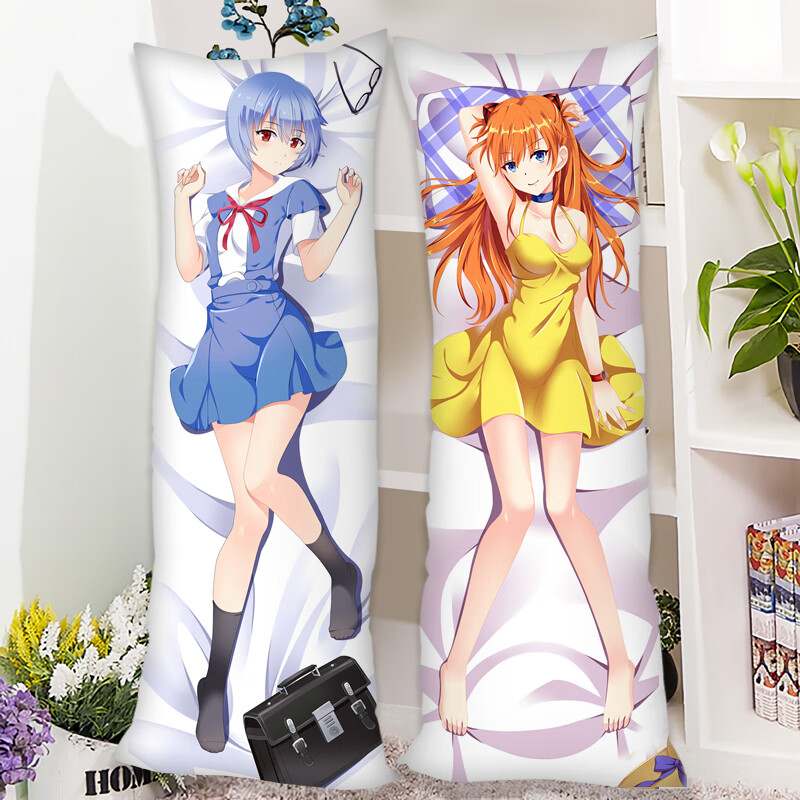 澳颜莱 美女等身抱枕 动漫等身抱枕 eva【枕套 枕芯】 35x100cm桃皮绒