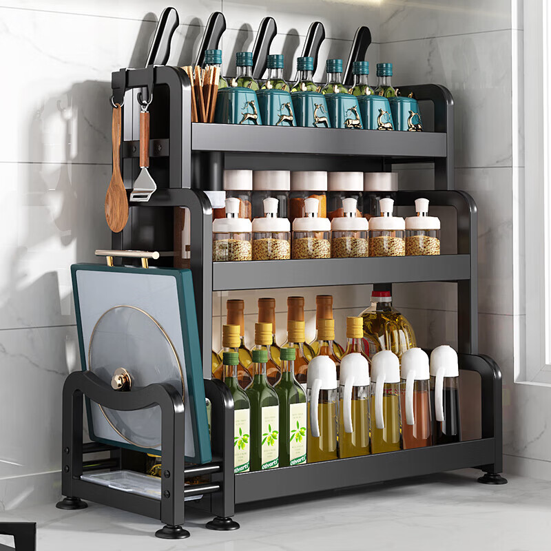 花乐集厨房调料置物架台面调味品收纳架厨具用品大全多功能调料架子