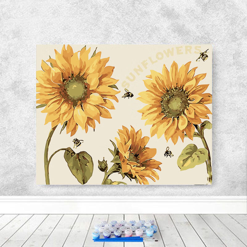 填色油画 diy数字油画客厅花卉简单填色手工绘装饰画油彩画 阳光