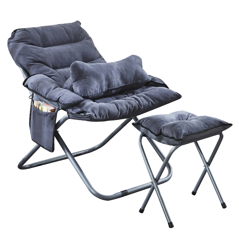 懒人椅家用折叠沙发现代简约大学生宿舍寝室书桌休闲靠背椅卧室电脑沙发椅午睡躺椅 红色单个懒人椅