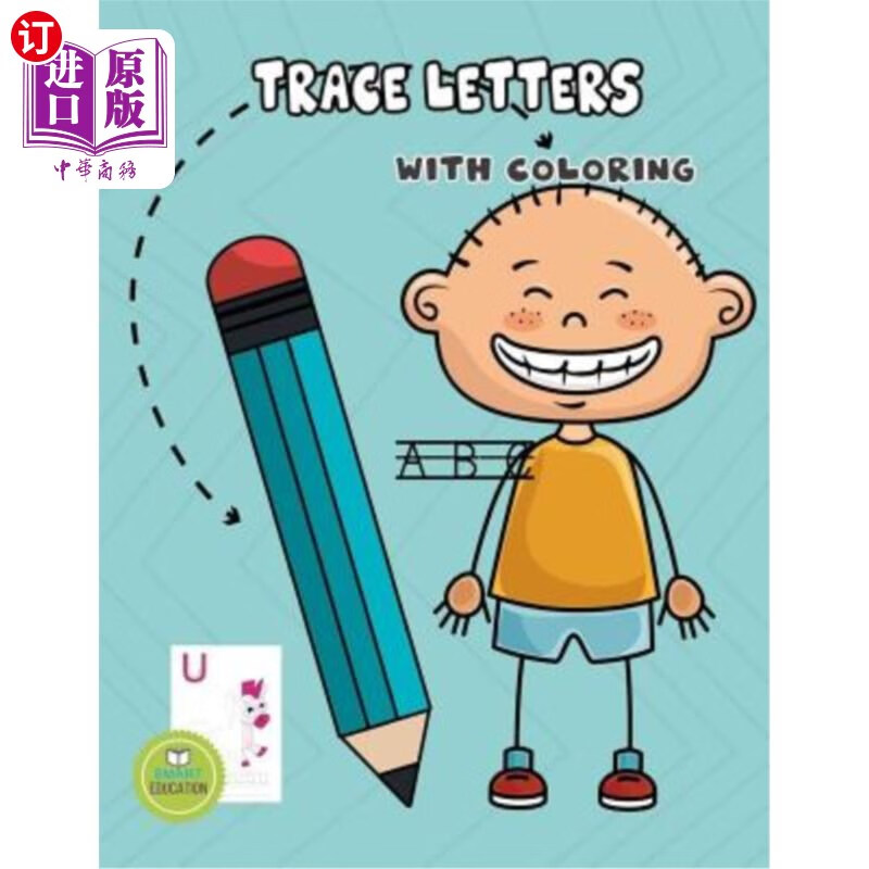 海外直订trace letters with coloring: trace letters and with colo
