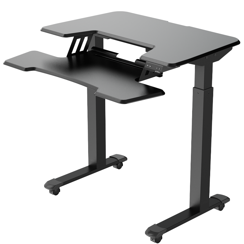 赛途(PSEAT)升降电竞桌可移动款式家用小户型电脑桌 可移动机械升降电脑桌0.9m【黑色单桌】