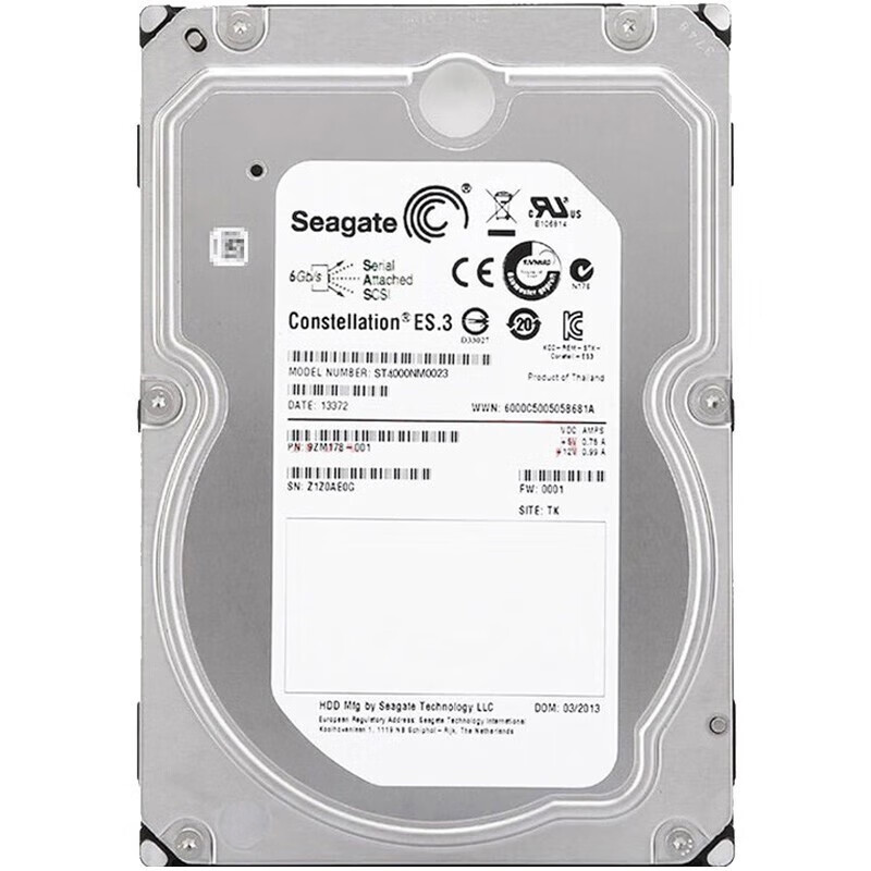 海康威视 希捷企业级硬盘 7200转3.5英寸 sas接口 4tb(st4000nm0023)