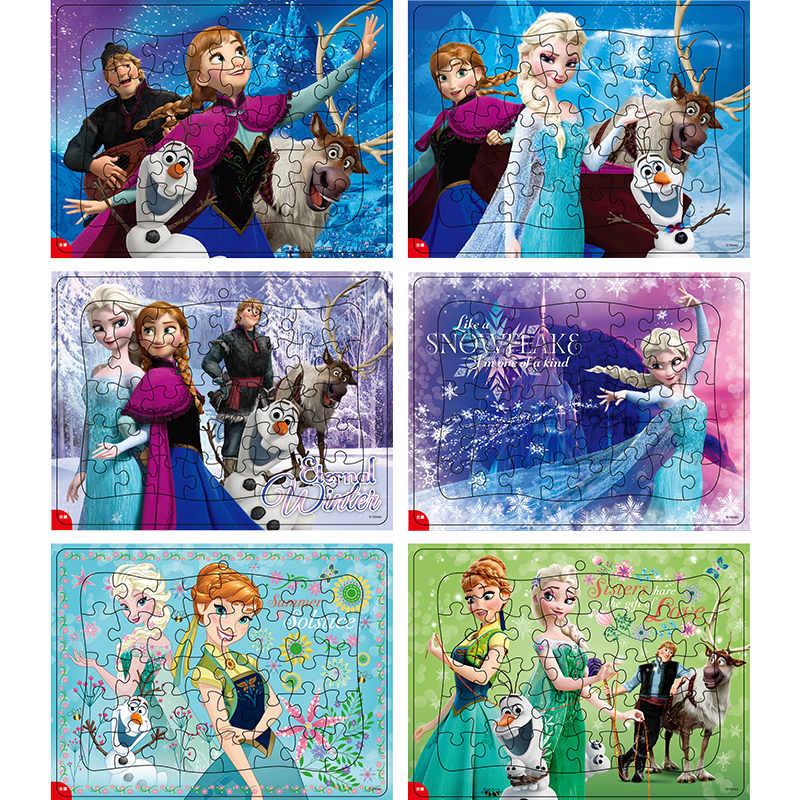 Disney 迪士尼 15DF2918 冰雪奇缘公主框式拼图六合一 40片