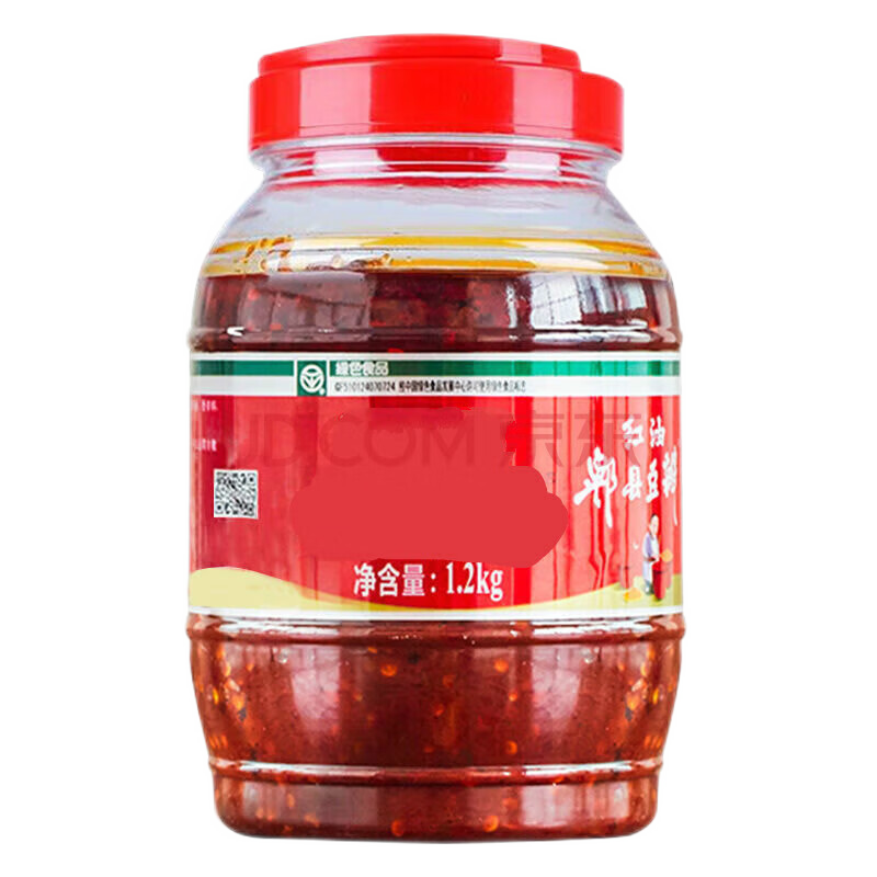 鵑城牌紅油豆瓣醬 郫縣四川豆瓣醬 川菜調料辣椒醬炒菜拌面火鍋蘸料調味 豆瓣醬500g*1瓶