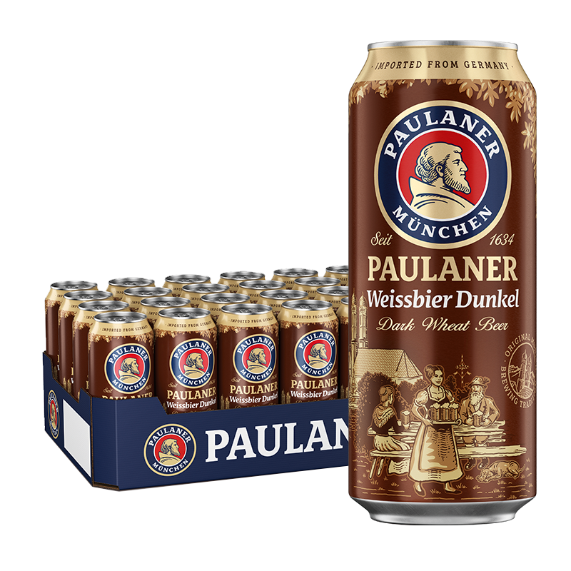 保拉纳PAULANER 柏龙 小麦浓色（黑）啤酒 500ml*24听 德国进口