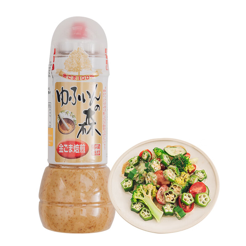 【店长推荐】富士甚 芝麻味色拉调味汁 280ml  日本进口调味料 沙拉酱 蔬菜/水果