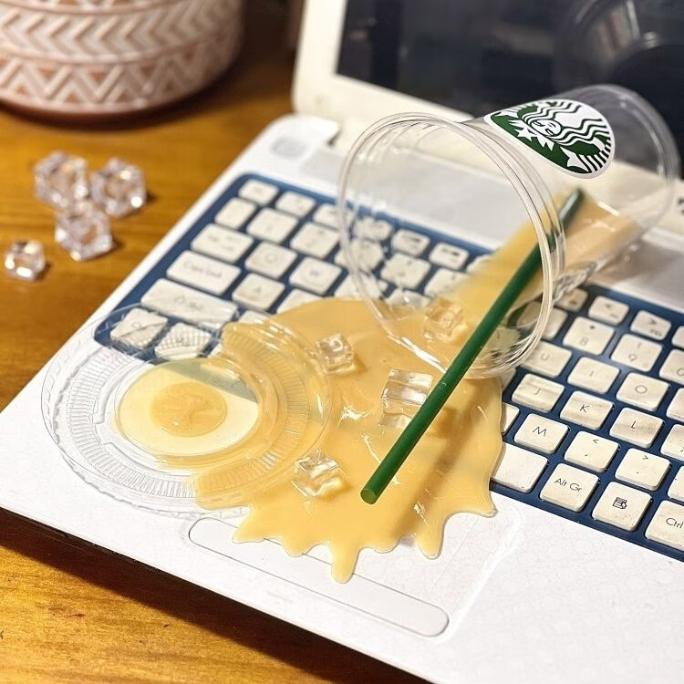 莫肖尔碎鸡蛋支架打翻的奶茶手机恶作剧杯子饮料道具恶搞创意