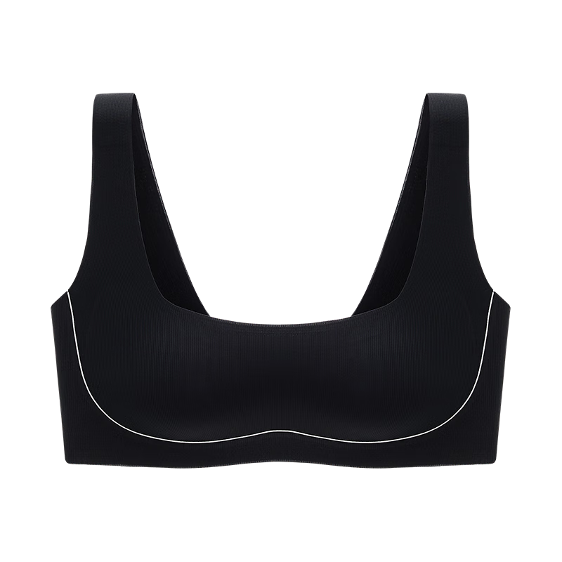 伊维斯enweissos方方背心新品透气薄款方领抗菌运动感背心内衣女黑色