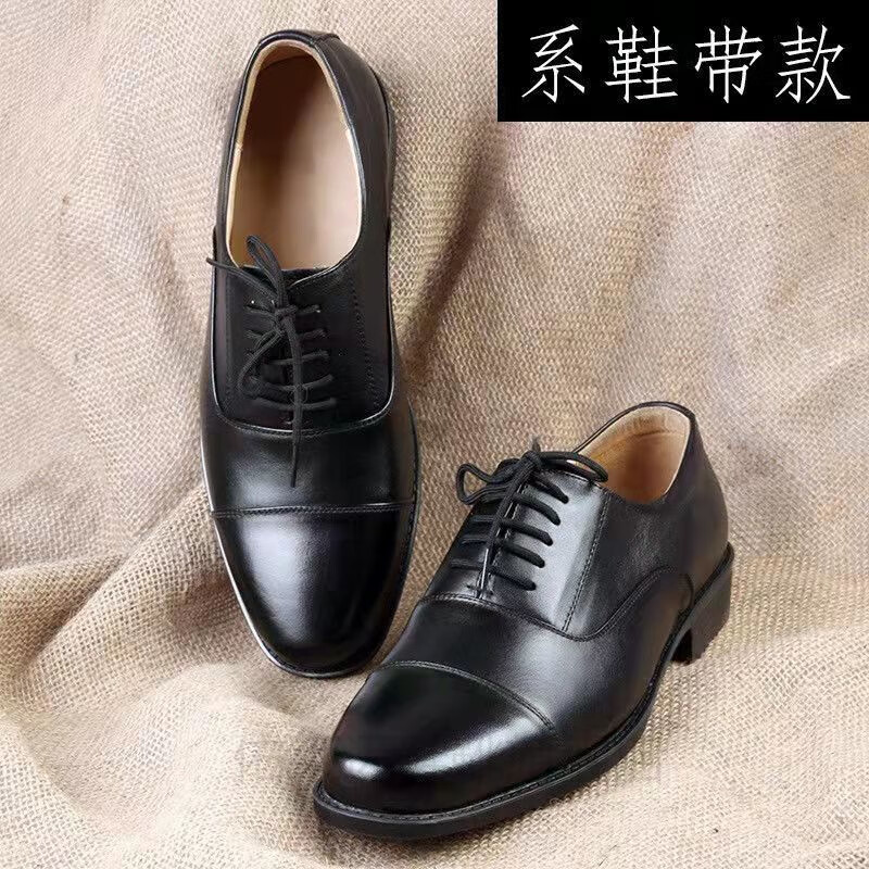 上班穿的皮鞋男年轻人正装鞋男士商务配西装的鞋子皮质鞋系带免系带