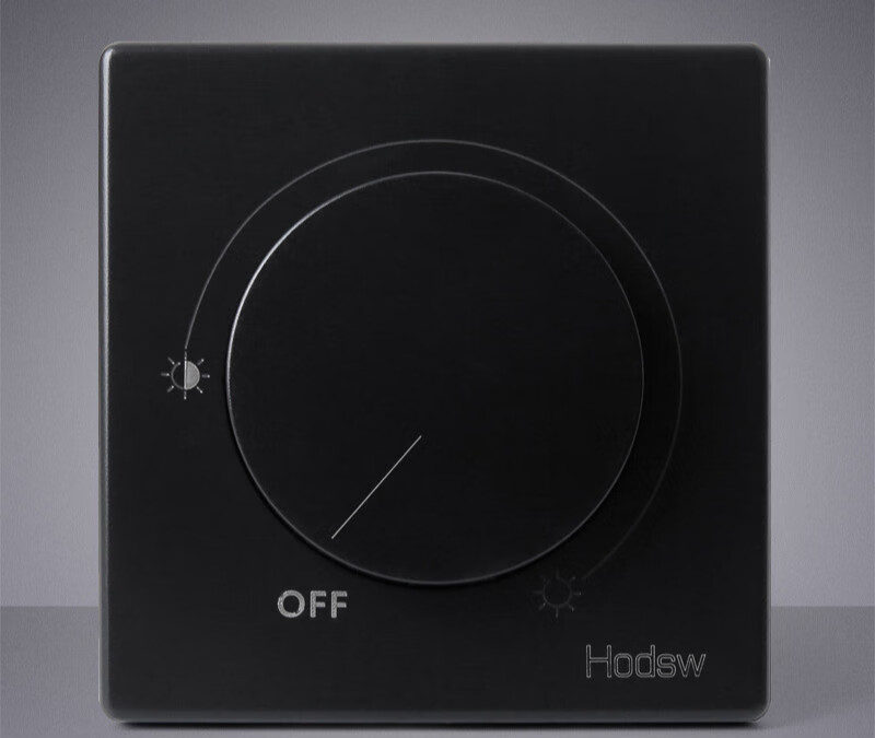 汉顿开关面板墙壁调光器旋钮式灯光调节开关无极灯光调节器86 黑色