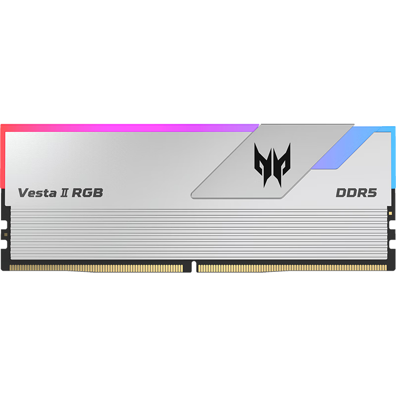 宏碁掠夺者（PREDATOR）32G(16G×2)套装 DDR5 6600频率 台式机内存条 Vesta II 炫光星舰RGB灯条(C34)星光银 AI电脑配件 2277.51元