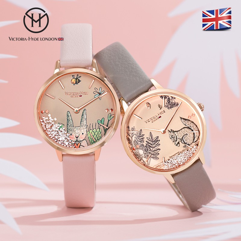 VICTORIA HYDE 女士手表森林童话公主风vh女表卡通学生个性石英腕表维多利亚海德送女生礼物 钢带款