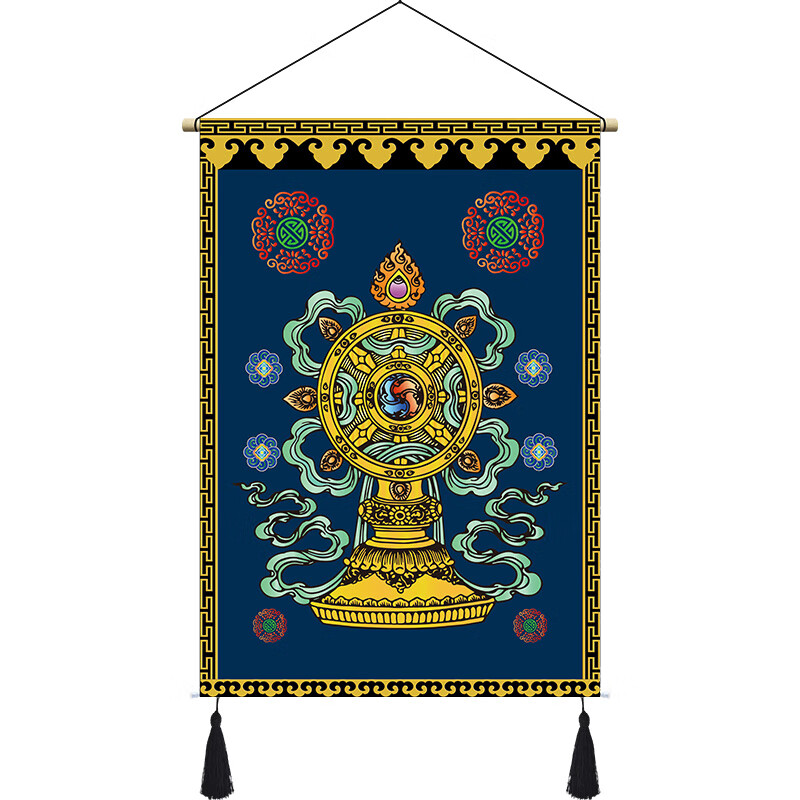 布艺挂画藏族西藏民宿餐厅酒店装饰挂布床头布画壁毯挂毯 藏式吉祥a