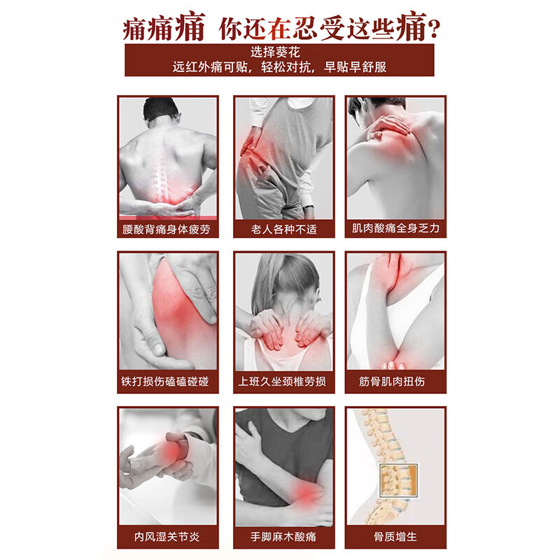 筋骨贴膏贴腰间盘突出辅助治疗跌打损伤类风湿关节贴 葵花痛可贴30贴