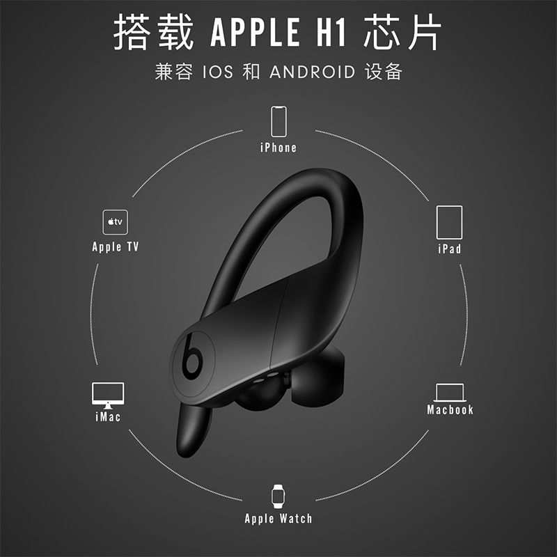 Beats Powerbeats Pro 完全无线高性能耳机 真无线蓝牙运动耳机 黑色