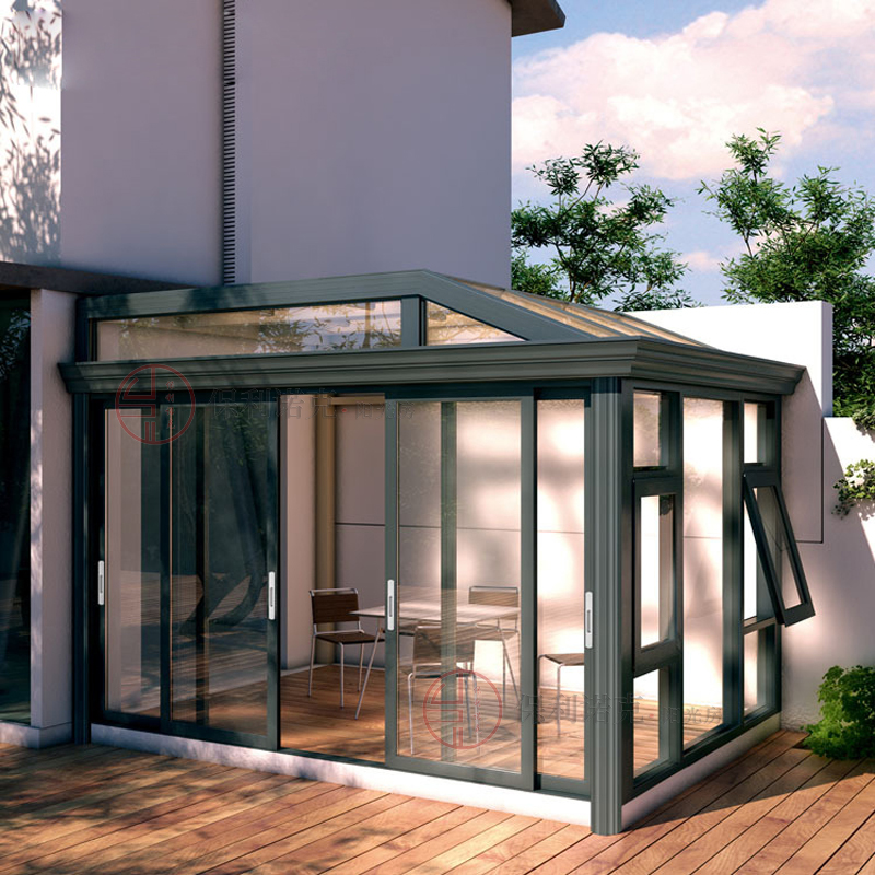保利诺克120系列铝型材阳光房断桥铝合金别墅中欧式铝包木阳光玻璃房