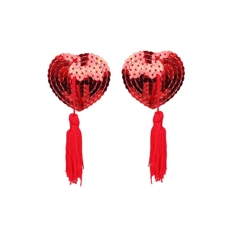 凸点胸贴制服诱惑sm角色扮演血滴子成人用品可重复使用 流苏乳贴红色