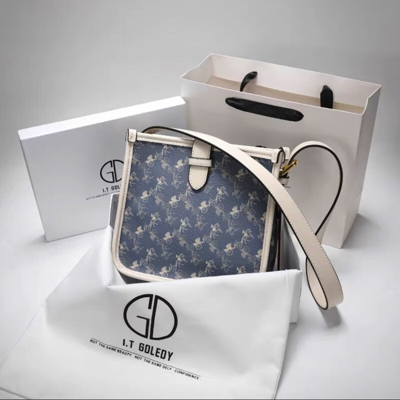 it gdledy高级感大容量包包女托特包水桶包2023小众单肩斜挎包 蓝色