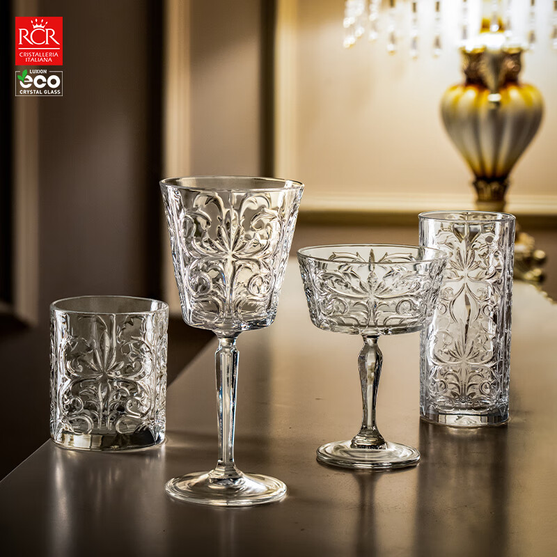 RCR 意大利进口水晶玻璃红酒杯葡萄酒杯高脚杯中秋送礼复古风酒杯 【图腾】葡萄酒杯 290ml 2只