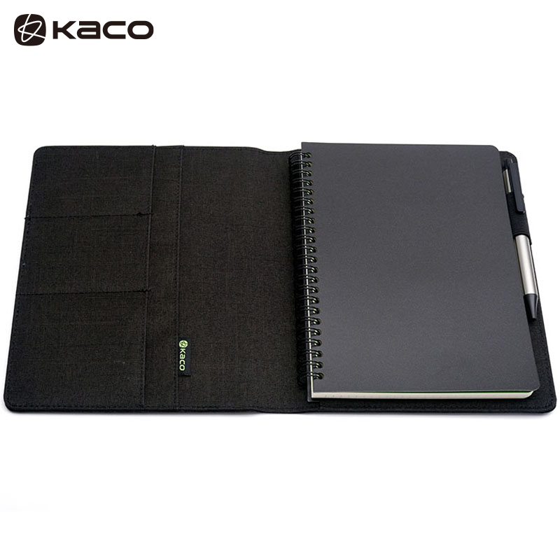 KACO爱乐A5笔记本套装 商务礼品会议记录名片收纳简约创意套装 黑色