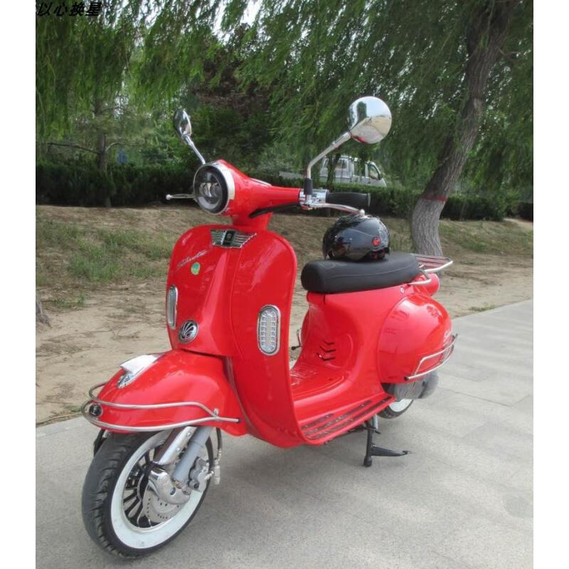 古思特大黄蜂150cc复古vespa罗马假日大龟王踏板摩托车可上牌 西瓜红