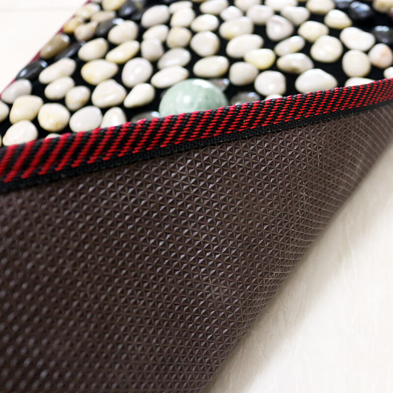 天然鹅卵石足底按摩垫健身训练走毯石子路立平步道足疗磁石球脚垫 立平磁石球溪水款 40cmX150cm