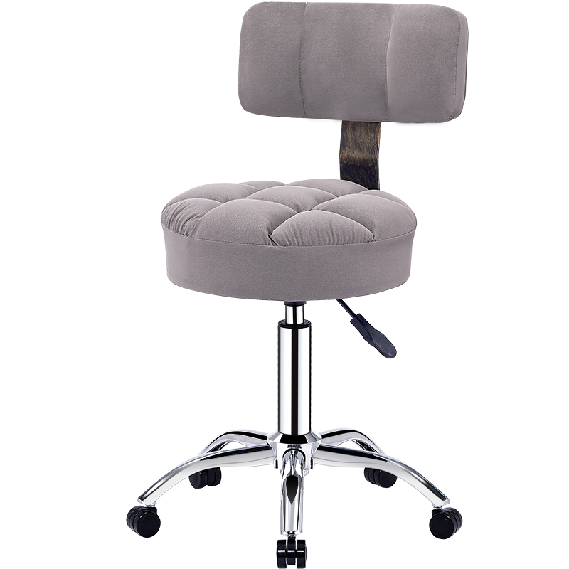 华恺之星 吧台椅 椅子带滑轮可升降靠背转椅吧台凳实验室酒吧办公椅休闲椅餐椅前台椅 BY-507 灰色