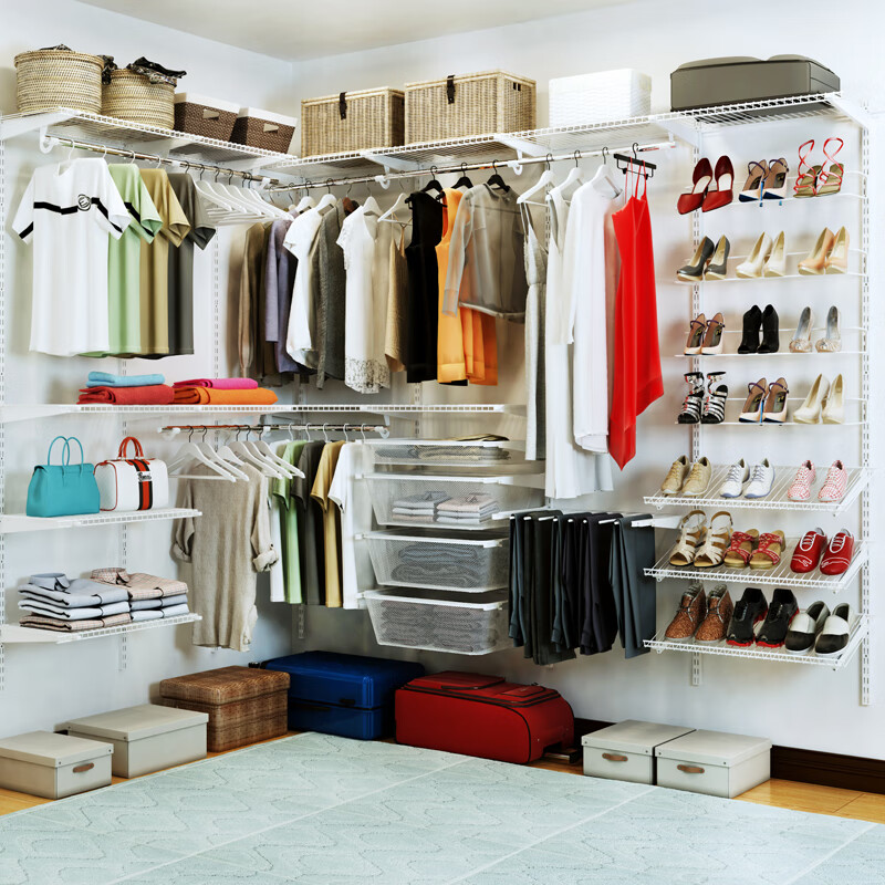 巧精灵 金属衣帽间架子定制开放式整体l型小户型衣柜 定制诚意金(非