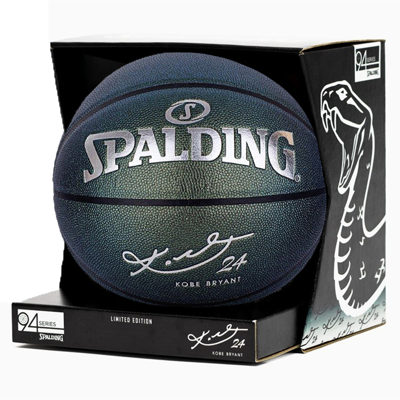 Spalding斯伯丁篮球NBA球星签名款PU水泥地耐磨室内室外通用7号比赛训练lq 76-639Y(科比24K绿色珠光)送黑曼巴礼盒 7号标准球