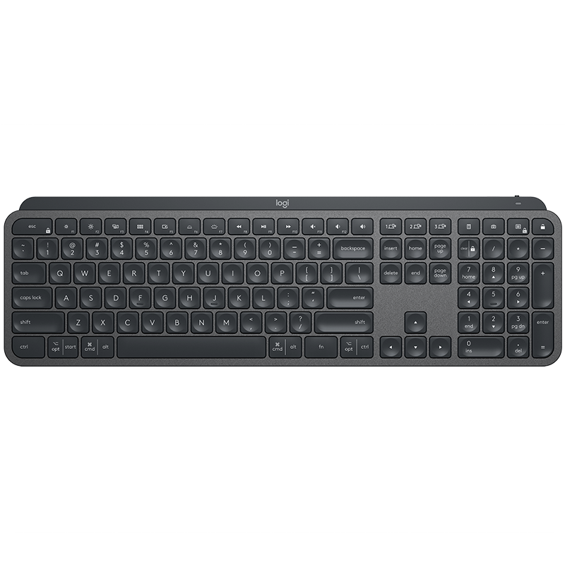 logitech 罗技 MX Keys 108键 2.4G蓝牙 双模无线薄膜键盘 深空灰 单光