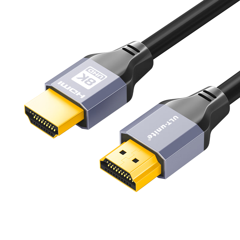 优籁特ULT-unite 4011-12130/1M HDMI 2.1 视频线缆 1m 深灰色