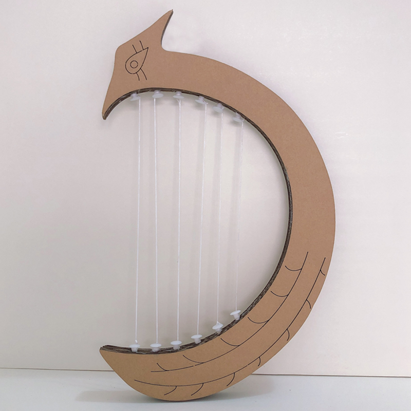 幼儿园大班科学区玩教具 变废为宝diy手工自制乐器材料竖琴箜篌三弦