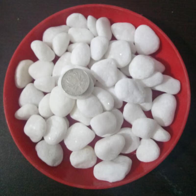 庭院阳台纯白色鹅卵石白色石头白玉石小白石子多肉铺面石子 白色2—3