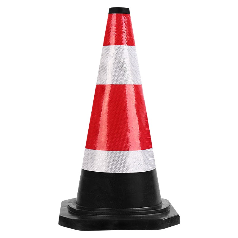 反光路锥塑料反光方锥雪糕筒路障警示柱橡胶交通设施路锥方锥 65 60cm