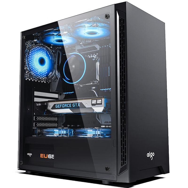 爱国者（aigo）A15黑色台式电脑主机箱支持ATX主板/亚克力全侧透/240冷排/宽体机箱