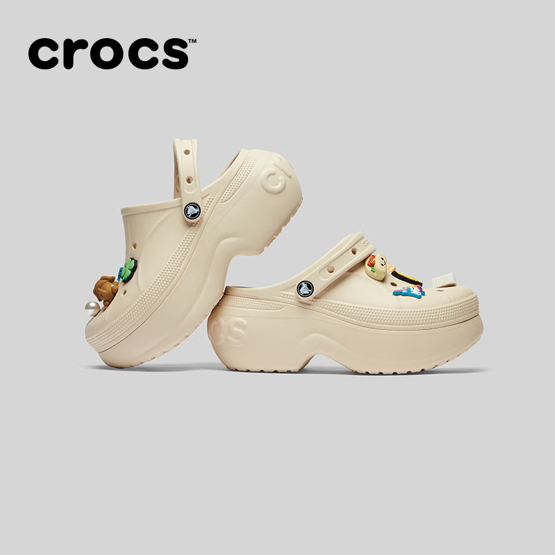 卡骆驰（CROCS）贝拉洞洞鞋沙滩鞋包头女鞋厚底拖鞋|210062 冬日白 -11S(含智必星） 37 (230mm) 38