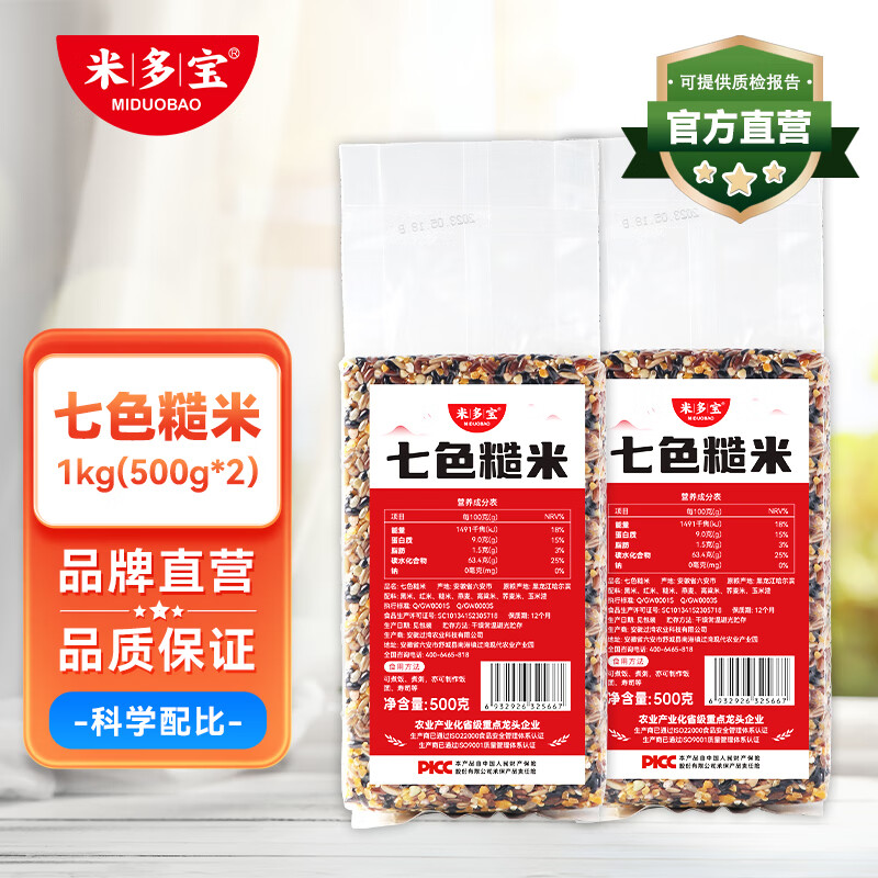 米多宝 七色糙米(糙米 红米 黑米 燕麦米 高粱米 荞麦米 玉米渣 ) 七色糙米1kg(500g*2)怎么看?