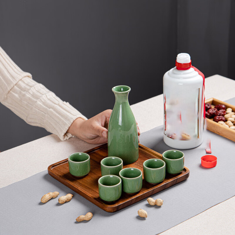 驰诺陶瓷温酒壶家用烫酒老式加热暖酒黄白酒煮酒器分酒器酒盅酒具套装