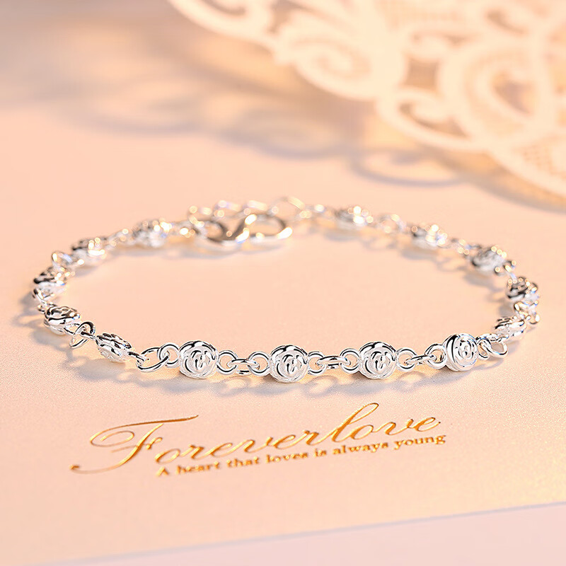 初逅s999手链女日韩双面玫瑰花简约饰品送老婆女友情人节生日 s09 s09