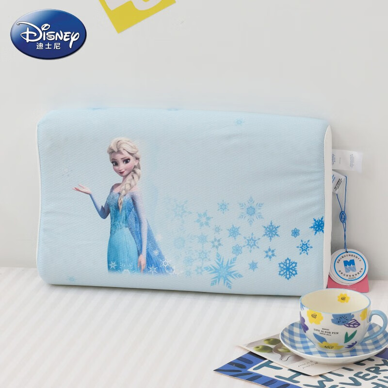 迪士尼（Disney）泰国进口乳胶枕92%乳胶含量乳胶枕透气抗头汗天然乳胶枕头 艾莎（27*44*6cm）