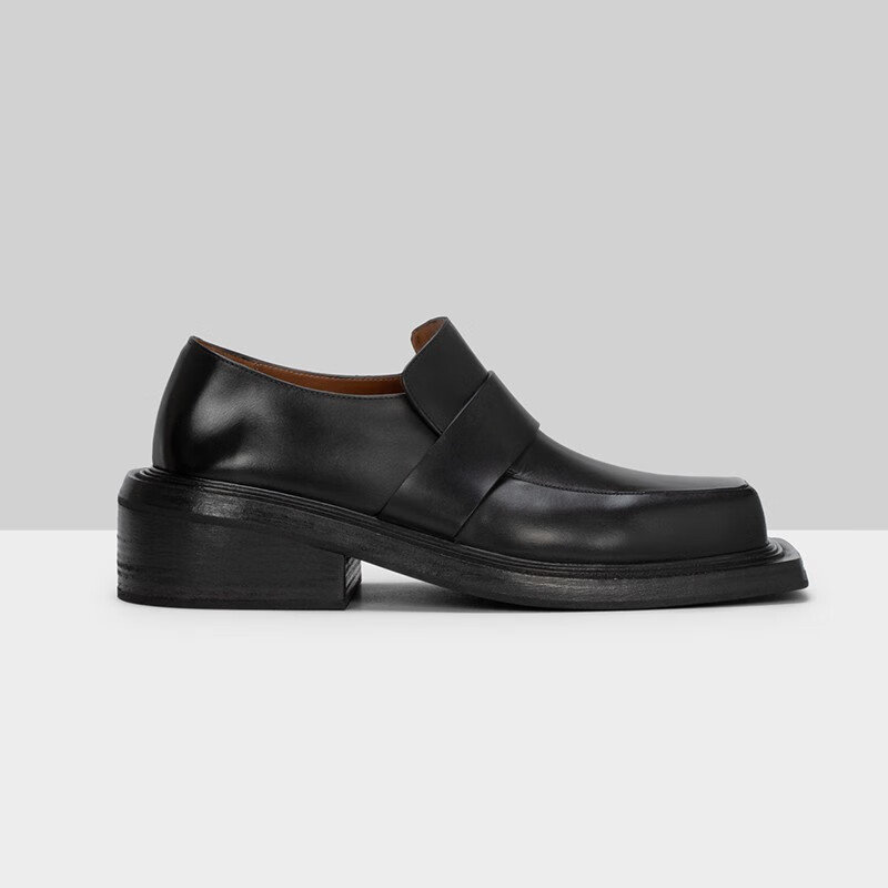 marsell马赛尔 cassettino mm4302 男士简约小众 设计感方头皮鞋 nero