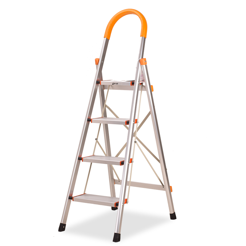 奥鹏 梯子铝合金家用折叠四步梯加厚人字梯工程铝梯AP2414G