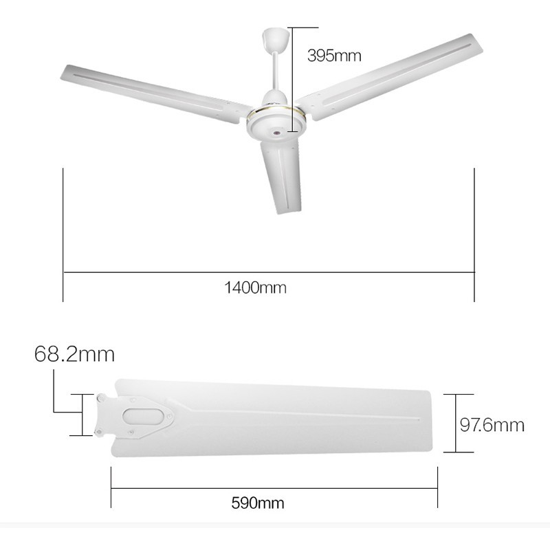 华生（Wahson） 电风扇/吊扇/吊顶扇/客厅厨房餐厅风扇工业风扇商务企业推荐大风量风扇 80W吊扇/吊顶扇56吋FC-1400（铝线电机）