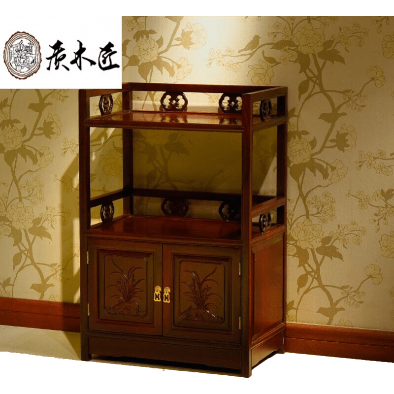 质木匠 非国标红木东非酸枝(学名:古夷苏木)餐边柜 实木中式酒水柜茶叶柜 厨房柜储物柜碗柜 单个餐边柜