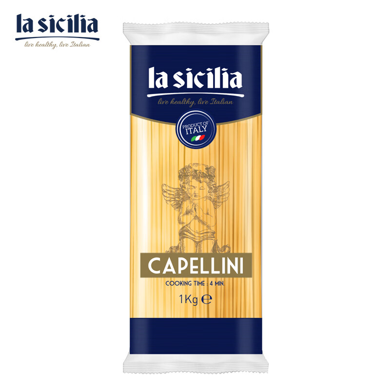 lasicilia(辣西西里) 意大利进口 意大利面天使面细面1kg直条形意式
